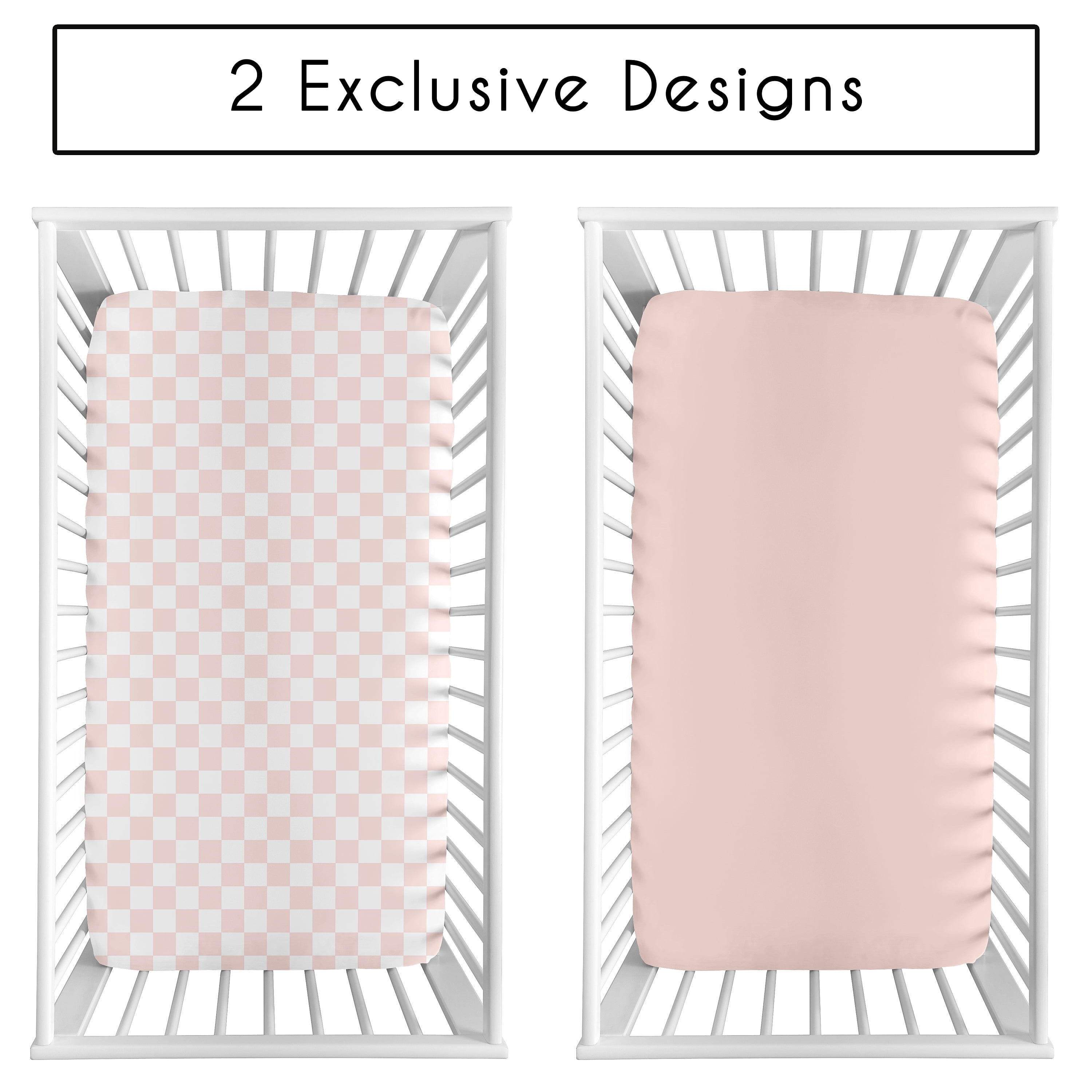 Sweet Jojo Designs Pink Gingham Checkered Plaid Girl Fitted Crib Sheets Set 2 Piece