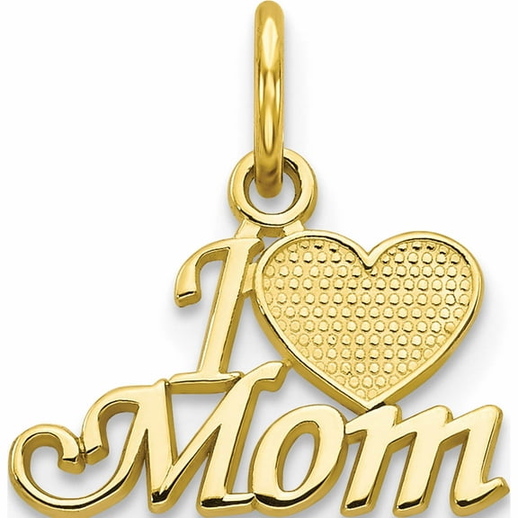 10K Yellow Gold Mom Charm (15 X 14) Made In United States 10c101