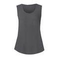 thumbnail image 3 of ZHENHONG Workout Tank Tops Woman Women'S Loose Round Neck Casual Vest European And American Fashion Solid Color Swallowtail Sleeveless U Neck T Shirt Large,Gray Women Blending Shirts S, 3 of 9
