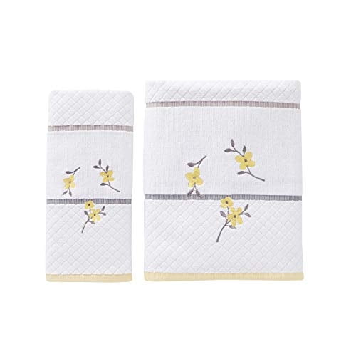Skl Home by Saturday Knight Ltd. - P0758000805103 Toalla de baño de jardín de primavera, blanco, toalla de baño - bordado SKL Home Ver descripción