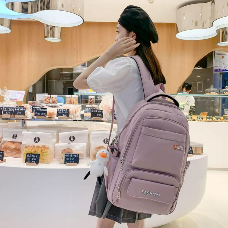 CoCopeaunt Fashion Girl College School Bag Large Capacity Women Backpack  Striped Book Packbags for Teenage Travel Shoulder Bag Rucksack 