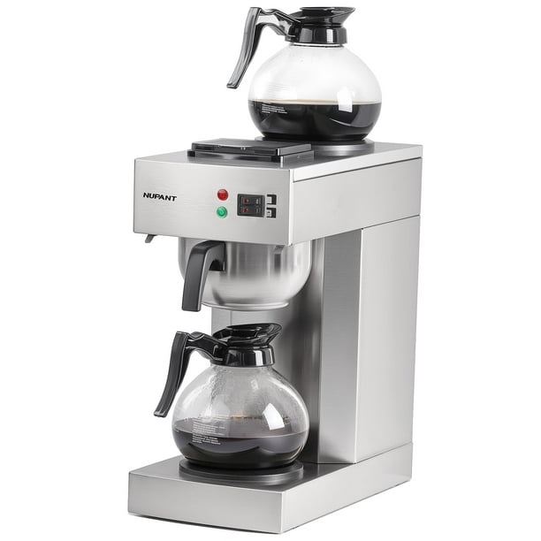 Cafetera NUPANT, 12 tazas, 1,8 L, con 2 garrafas de vidrio de acero inoxidable