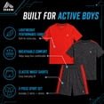 thumbnail image 2 of RBX Boys Athletic Outfit Set Performance Mesh Jersey Tees and Athletic Gym Shorts 3 Piece Outfit, 2 of 7
