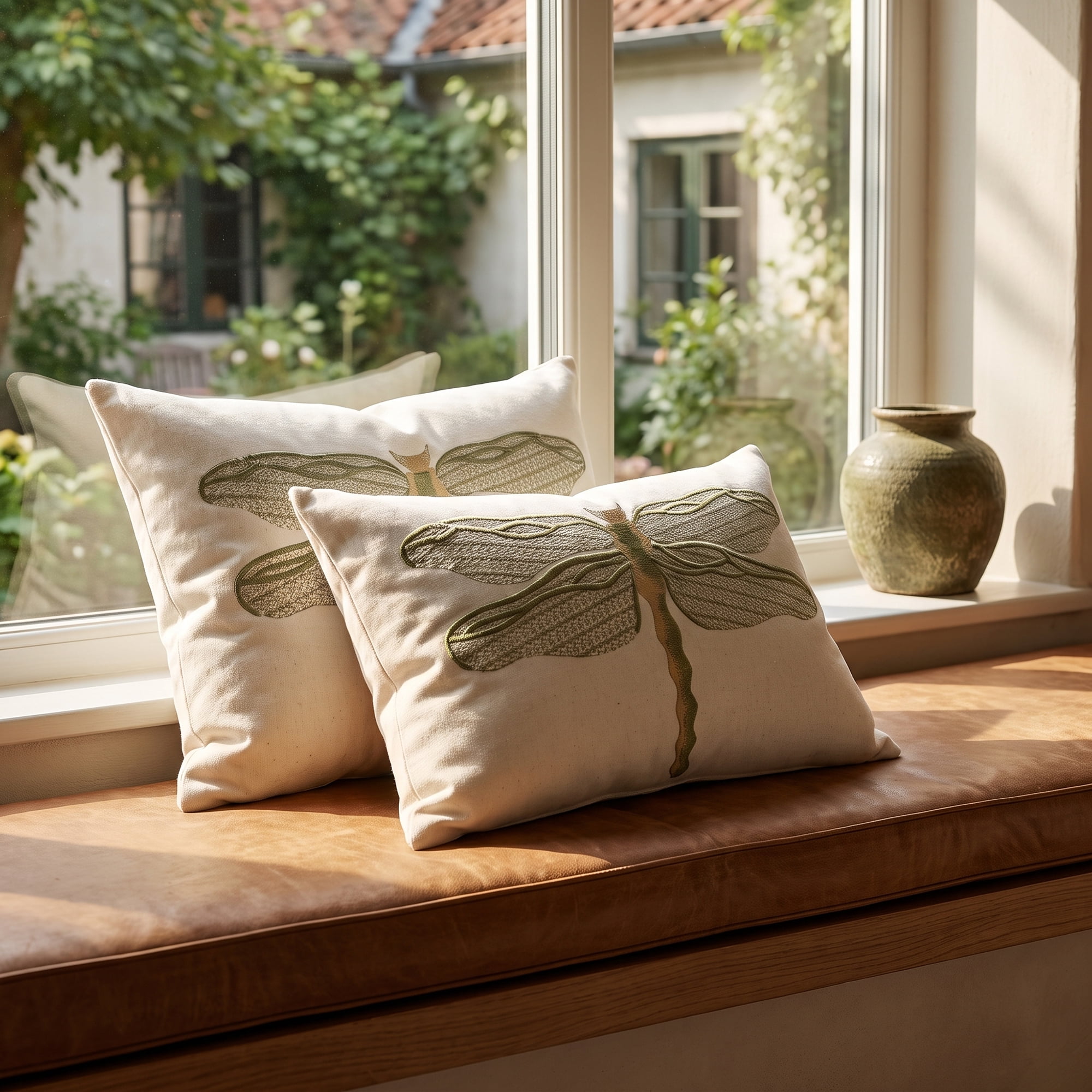 Unique Bargains Embroidered Animal Cottagecore Pillow Cover Cushion Case White 20"x12"