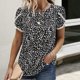 thumbnail image 1 of Pntutb Moda Mujer Cuello Redondo Manga Corta Blusa Estampada Otoño Causal Pullover tops Pntutb Pntutb-5425, 1 of 9