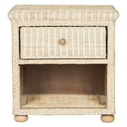 Safavieh Adira Wicker One Drawer Nightstand, Natural White Wash