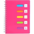 thumbnail image 1 of 5 Subject Notebook, A5 Notebooks and Journals Spiral Bund, Wide Ruled, Lab Professional Notepad, Colored Dividers with Tabs, 5.7”×8.27”, Hardcover Memo Planner for School Kids Girls Women, 1 of 7