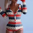 thumbnail image 2 of Pijama de una pieza con solapa para mujer, estampado navideño, ropa de dormir Sexy con solapa en el trasero, peleles con cuello de botón bonito, mono para dormir Fridja hfkajh102737, 2 of 8