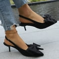 thumbnail image 7 of ShiShine Women's Bow Detail Pointed Toe Slingback Kitten Heels Chic Style for Summer Fall Everyday Office Dress Shoes, 7 of 7
