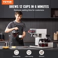 thumbnail image 2 of VEVOR Cafetera de goteo comercial de 12 tazas con 3 jarras de vidrio y 3 calentadores para oficina, 2 of 9
