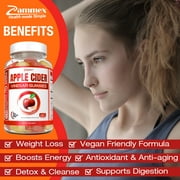 Zammex ACV Gummies, Organic Apple Cider Vinegar Gummies 500mg, Stomach Fat Burner, Keto Gummies, 60 Counts