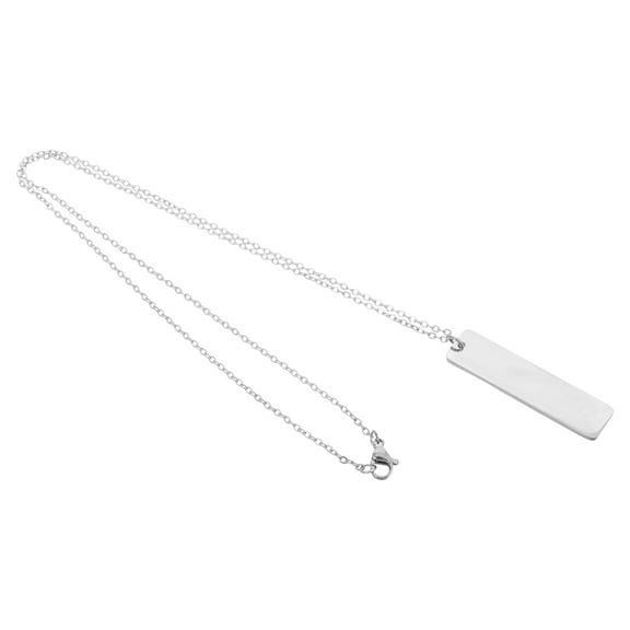 FRCOLOR  Bar Necklace Engraved for Men Stainless Chain Lovers Silver