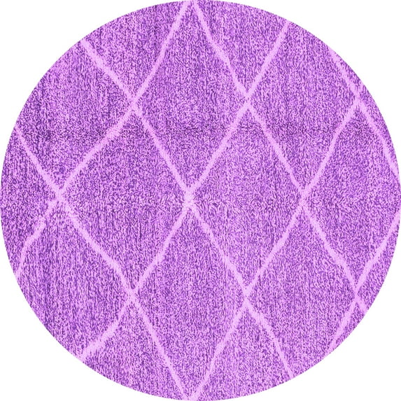 Ahgly Company Indoor Round Abstract Purple Modern Area Rugs, 7' Round