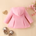 thumbnail image 4 of Usaibhir Toddler Baby Girl Clothes Jacket Coat Long Sleeve Solid Color Buttons Hooded Trench Coat Dress Fall Winter Outfit 9-24M, 4 of 9