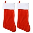 thumbnail image 1 of Bas Classiques Christnas Rouge & Blanc Peluche 18 Pouces" Ensemble de 2, 1 of 2