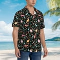 thumbnail image 5 of Balery Cute Rabbit And Flower Print Men's Hawaiian Shirts Short Sleeve Beach Shirt Relaxed Fit Vacation Button Down Shirts-Small, 5 of 9