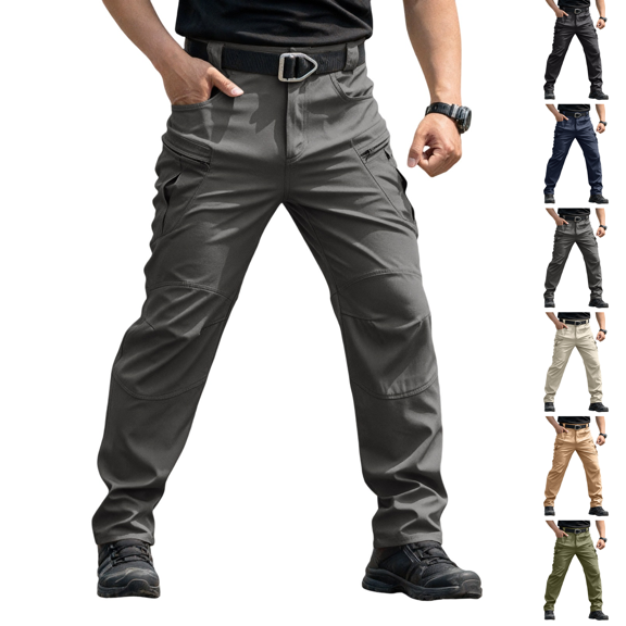 Ripstop Pants Mens Stretch with Multi Pockets Hiking Outdoor Work Cargo Pants Gray S