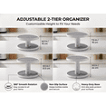 thumbnail image 5 of 2 Tier Lazy Susan Turntable Organizer 10'' Rotating Spice Rack Organization for Cabinet, Kitchen, Pantry, Countertop, Bathroom, Vanity,Rotatable Medicine Cabinet Organizer, Clear, 5 of 6