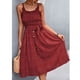 thumbnail image 2 of Vestido de mujer, busto fruncido, correa elegante, vestido sin mangas, cinturón punteado para otoo LHCER Vestido de mujer, 2 of 5