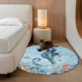 thumbnail image 2 of Seahorse 4FT Round Area Rugs for Living Room Coral Starfish Ocean Coastal Ultra-Thin Non-Slip Round Rugs Machine Washable Low Pile Circle Carpet for Bedroom Kitchen Nursery, 2 of 9