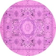 thumbnail image 1 of Ahgly Company Indoor Round Abstract Pink Modern Area Rugs, 5' Round, 1 of 4