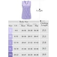 thumbnail image 4 of SHOWMALL Women's Tank Tops Casual Lace Trim Embroidered Hollow Out Full Liner V Neck Summer Sleeveless Shirts, Light Purple, Size Large, 4 of 7