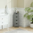 thumbnail image 4 of HomGarden 4 Drawers Bathroom Storage Cabinet Narrow Floor Side Cabinet for Home Kitchen Dining Room, Gray, 4 of 9