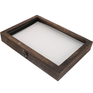 Shadow Box Frame 9x12 Shadow Box Display Case with Linen Back Memorabilia Awards Medals Photos Memory Box Rustic Carbonized Wood