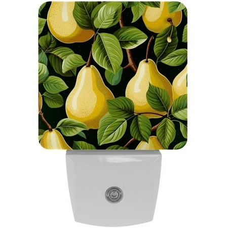 

Plug-in Night Lights Set Of 2 Fruit Pear Automatic Dusk-To-Dawn Sensor LED Nightlights Home Decorative Lamp For Kids Teens Girls Boys Adults