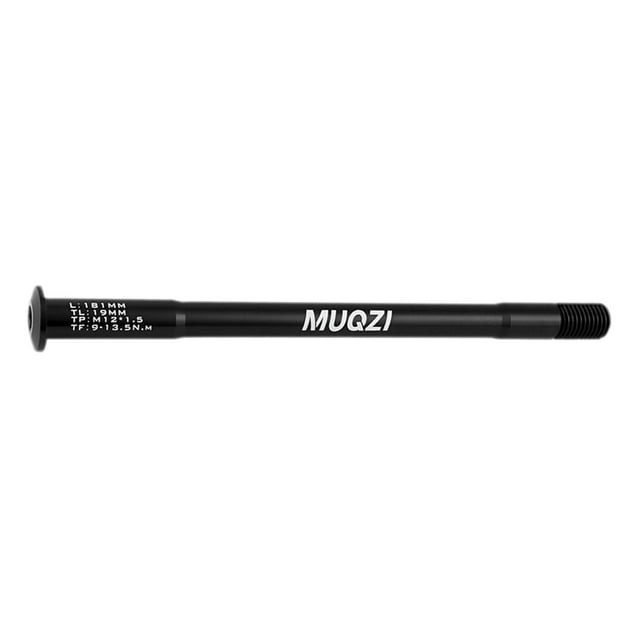 Front Fork Thru Axle, Wheel Axle Replacement Repairing, Aluminum Alloy, Durable, Black Color L 181mm