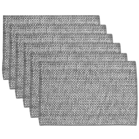 

Trends Collection Two Tone 100% Cotton Woven 13 x 19 Placemat Gray 6 pack