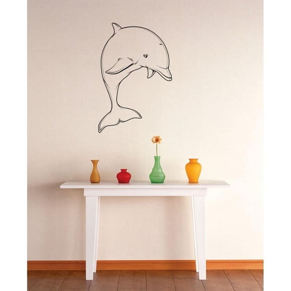 Vinyl Wall Decal Sticker : Dolphin Mammal Animal Picture Art Peel & Stick Mural 16x24 Inches