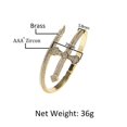 thumbnail image 4 of Gold Titanium Stainless Steel Pave Cubic Zironia Simulate Diamond Stackable Oval opening Bangle Bracelet, 4 of 5