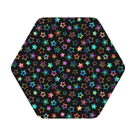 

Zeuib Multi-Colored Stars Print Set of 6 Coasters for Drinks Glass & Cups Stain Protection Table Coaster Set Decorative Coffee Cup Coasters Housewarming Gift for Home Decor Hexagon