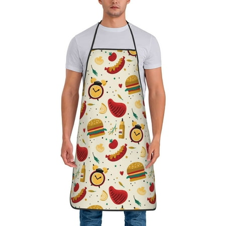 

Aprons for Men Women - Cute Food Beef Onions Mushrooms Cooking Kitchen Apron Chef Apron Waterproof Apron for Painting Pottery Baking BBQ Gardening Salon Gift For women Men