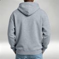thumbnail image 5 of Nestiefly Men's Fleece Hoodie Long Sleeve Hooded Sweatshirt Casual Fall Basic Drawstring Pullover Hoodie With Pocket Light Gray L, 5 of 5
