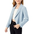 thumbnail image 2 of Lapel Collar Kids Girls Open Front Casual Blazer Coat, 2 of 5