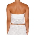 thumbnail image 3 of Biekopu Women's Summer off Shoulder Tube Top, White Sleeveless off Back Sleeveless Lace Flower Trimmed Short Top, 3 of 7
