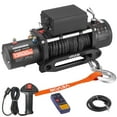 thumbnail image 1 of VEVOR Electric Winch, 13500 lbs Load Capacity, 12V DC Truck Winch with Φ3/8 in x 85 ft Synthetic Rope, Wireless & Wired Remote Control, IP55 Waterproof for Towing Off-Road SUV Jeep Trailer Boat, 1 of 9