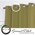 thumbnail image 3 of Best Home Fashion Blackout Curtain 2 Panels - Premium Thermal Insulated Window Treatment Blackout Drapes for Bedroom - Antique Bronze Grommet Top (Sage, 52" W x 108" L), 3 of 4