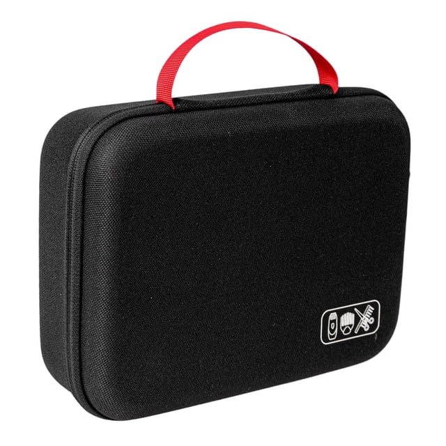 Estuche Rígido de Viaje para Recortadora de Cabello Portátil, Color Negro, Organizador, Caja de Almacenamiento, Espacioso Soporte para Suministros de