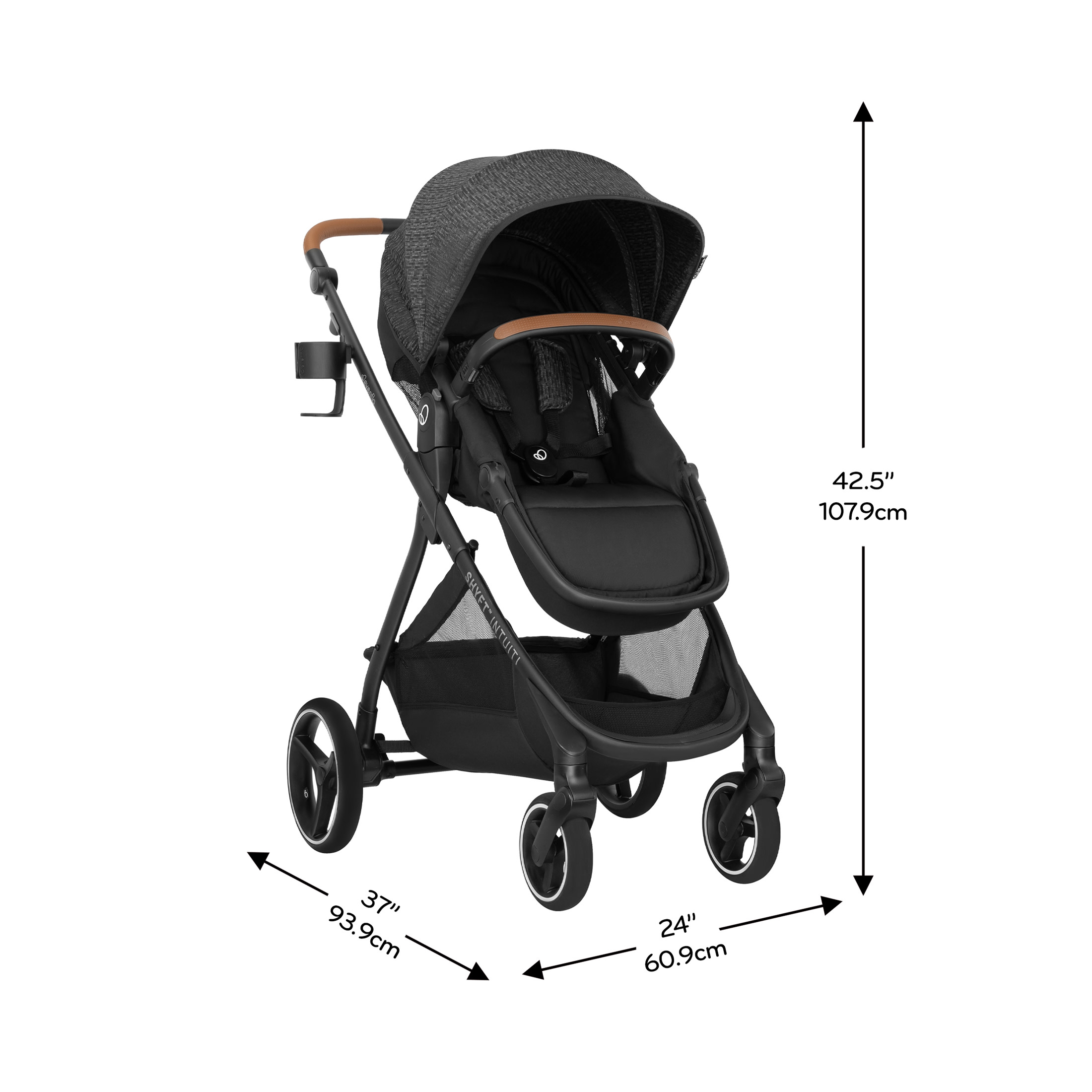 Evenflo Shyft Intuiti Travel System With Revolve180 LiteMax NXT Rotating Infant Car Seat, Black Shale