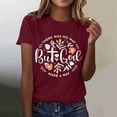 thumbnail image 2 of Puliio Christian Faith T‑Shirt for Women Short Sleeve Crew Neck But God Inspirational Graphic Tees Casual Summer Daily Tops, 2 of 4