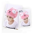 thumbnail image 4 of Toalla de microfibra para secar el cabello, turbante de secado rápido, gorro absorbente para niños, color rosa., 4 of 5