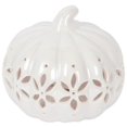 thumbnail image 1 of Design Imports CAMZ38028 Short Pearl White Pumpkin with Flower Lantern, 1 of 1