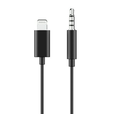 Auto Drive Lightning to 3.5 mm Plug Stereo Aux Cable, 3 ft Audio Cord, Mfi Certified,Black