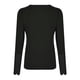 thumbnail image 4 of Mujeres dientes de león impresión encaje costura manga larga o-cuello camisas blusa Tops Fridja hj3184, 4 of 7