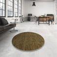 thumbnail image 3 of Ahgly Tapis Rond Abstrait d'Intérieur Marron Abstrait, 7 Pieds Rond, 3 of 6
