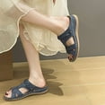 thumbnail image 5 of LOVZFMLL Wedge Sandals For Women Dressy Casual Comfortable Walking Summer Slides Slip On Open Toe for Outdoor Beach Wear Blue 5.5, 5 of 8