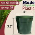 4" Round Plastic Plant Nursery Pots Small Seedling Starting Cups with